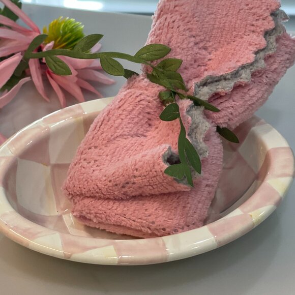 MacKenzie-Childs Rosy Check Soap Dish-NEW - Picture 4 of 16